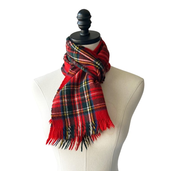 Harrisons Vintage England Royal Stewart Tartan Wool Scarf - Picture 2 of 8